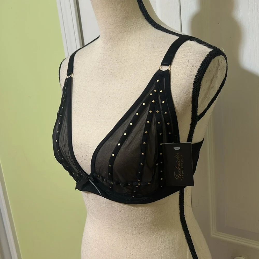 Fredericks of Hollywood Elegant Black Sheer Bra Rozlyn